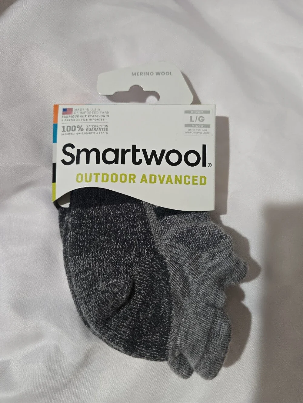 NWT Smartwool Outdoor Advanced 57% Merino Wool Micro Light Cushion Ankle Socks L